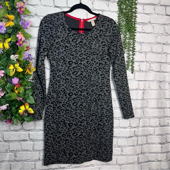 ₽💙2/$40💙Banana Republic Leopard Printed Long Sleeve Dress Size 2/XS - Picture 3 of 16
